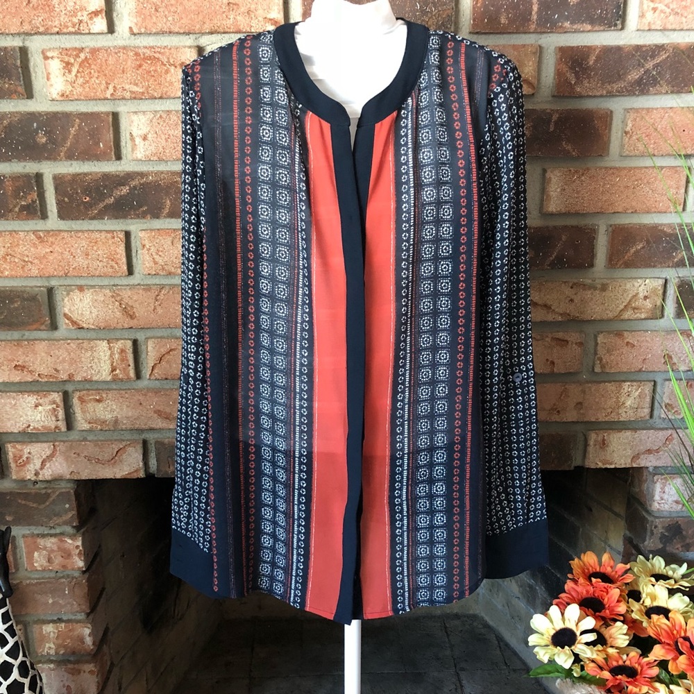 Sanctuary Scarf Print Cafe Blouse